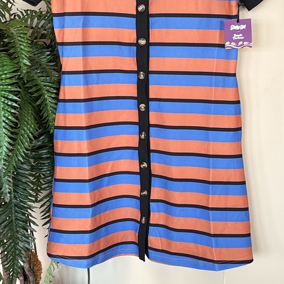 Brand New Unique Vintage Scooby Doo x Smak Parlour Striped Button Down Dress - Picture 4 of 15
